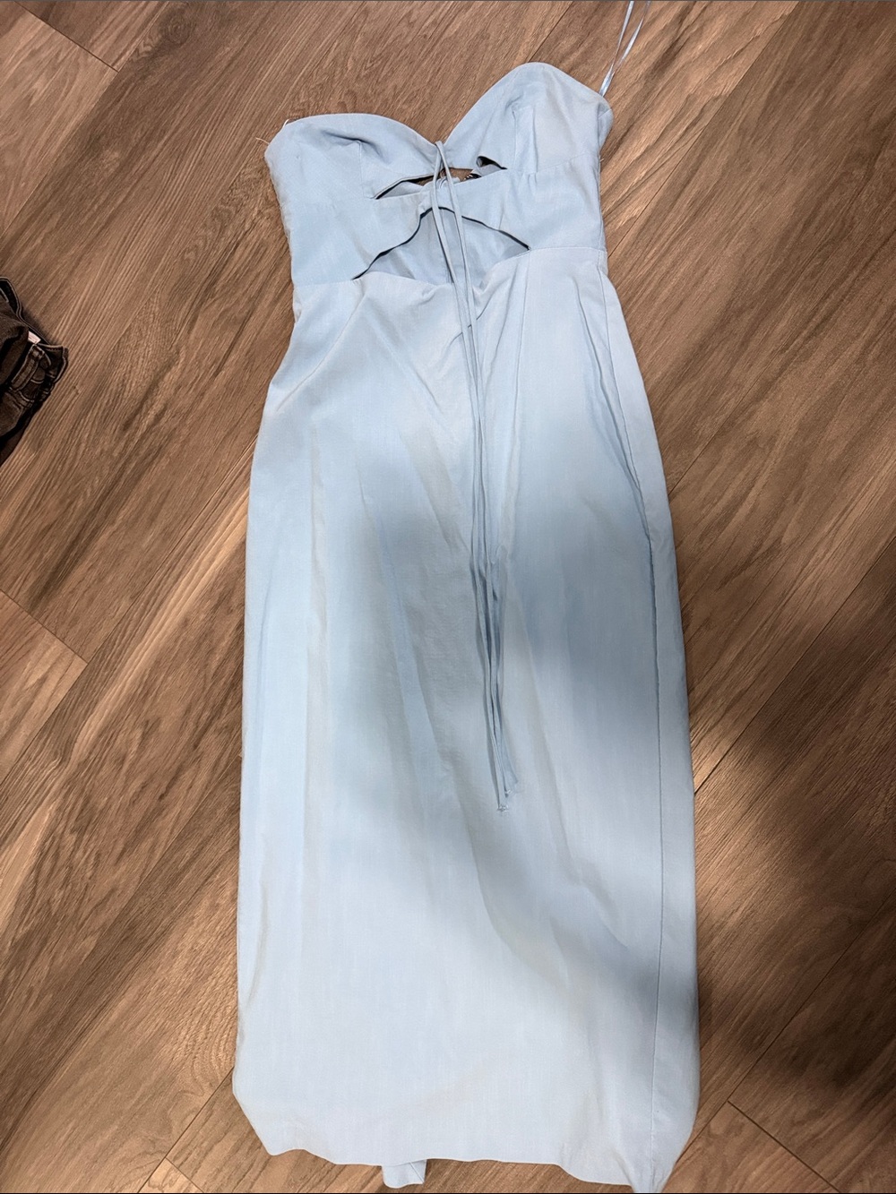 Zara Light Blue Strapless Dress